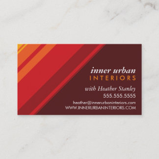 Tarjeta De Visita MODERNO STRIPE negrita fresco monocromo rojo calie