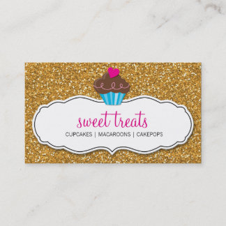 Tarjeta De Visita MODERNO SUECO lindo quequito purpurina de oro rosa