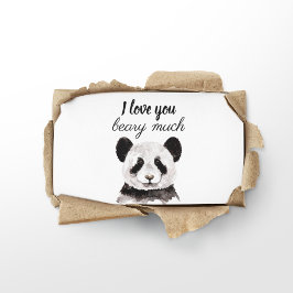Tarjeta De Visita Moderno Te Amo Mucho Panda Blanco Y Negro
