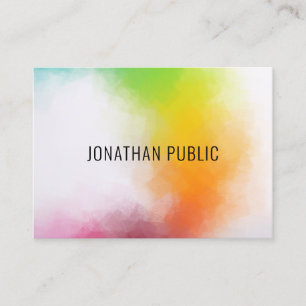 Tarjeta De Visita Moderno Template de Arte Abstracto Elegante y Colo