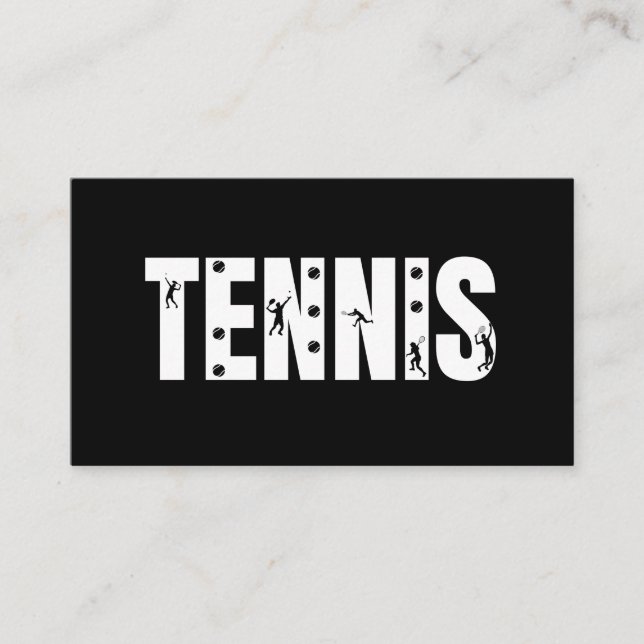 Tarjeta De Visita Moderno Tenis Social Media Player Coach Club Ball (Anverso)