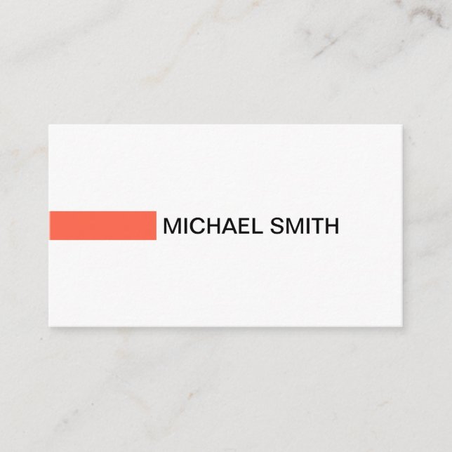 Tarjeta De Visita Moderno Tomate Elegante Profesional Llanto Blanco (Anverso)