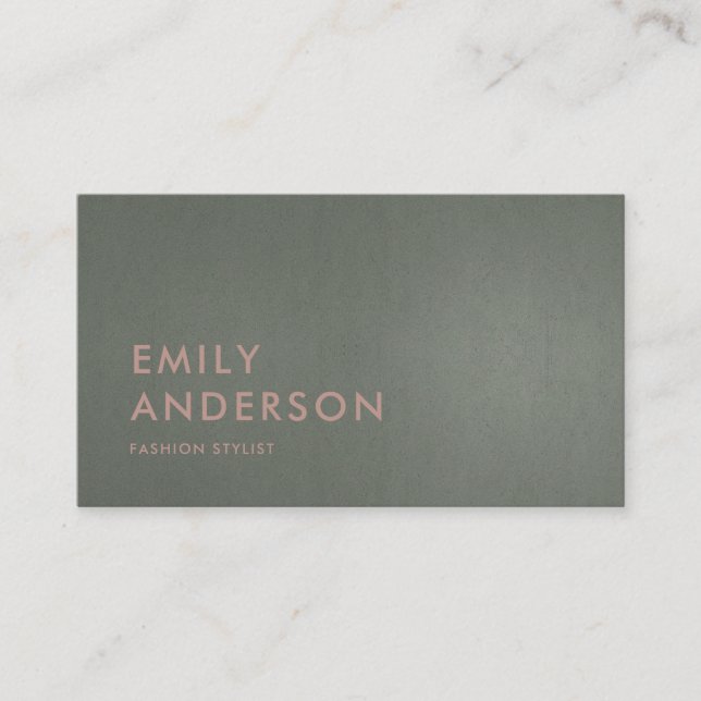 TARJETA DE VISITA MODERNO TRENDY SIMPLE GRIS MÍNIMO DE PLATA OSCURA (Anverso)