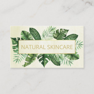 Tarjeta De Visita Moderno Tropical En Beige Organic Spa Soap Skincar