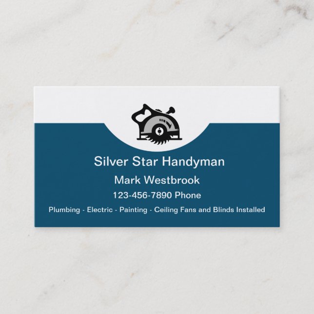 Tarjeta De Visita Moderno único de Handyman (Anverso)