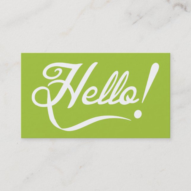 Tarjeta De Visita Moderno Verde - Hola (Anverso)
