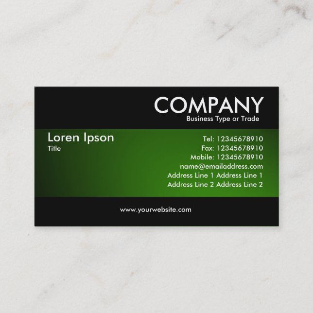 Tarjeta De Visita Moderno - Verde iluminado (Anverso)