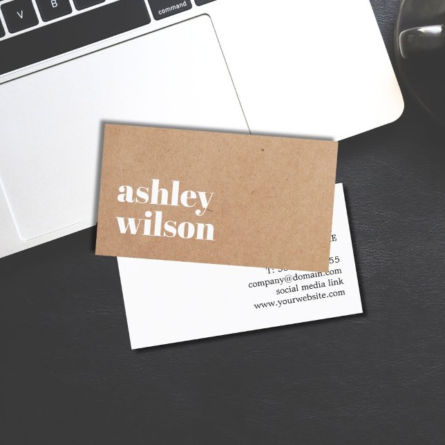 Tarjeta De Visita Moderno White IMPRETED Kraft Bold Consultor (Subido por el creador)
