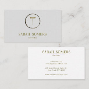 Tarjeta De Visita Moderno Wine Stain Corkbolt Sommelier Bartender