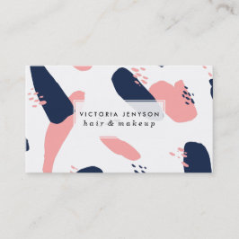 Tarjeta De Visita Moderno y abstracto azul marino azul pastel geomét