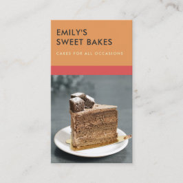 TARJETA DE VISITA MODERNO Y AGRADABLE BOLD NARANJA ROJO BAKERY CHEF 