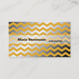 Tarjeta De Visita Moderno y brillante chevron dorado