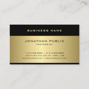 Tarjeta De Visita Moderno y brillante estilo oro lujoso elegante est
