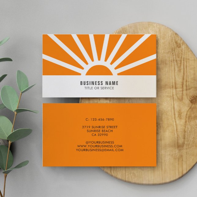Tarjeta De Visita Moderno y brillante Sun Sunset Sunrays Naranja Bus (Subido por el creador)