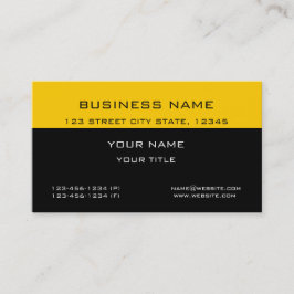 Tarjeta De Visita Moderno y clásico profesional Yellow Black Busines