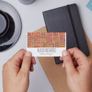 Tarjeta De Visita Moderno y colorido Bella Artes abstracto a rayas