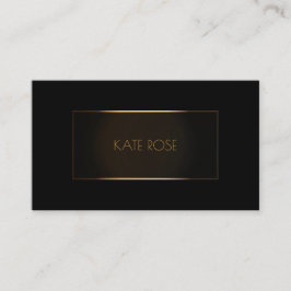 Tarjeta De Visita Moderno y contemporáneo Vip de marco dorado negro