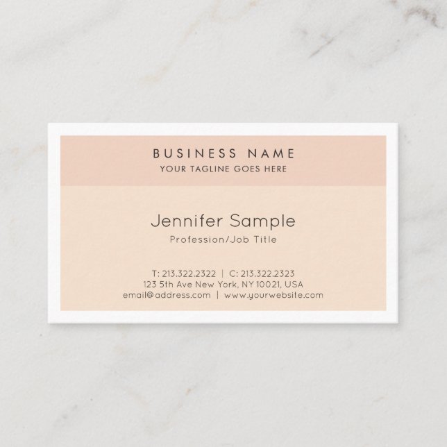 Tarjeta De Visita Moderno y creativo Sleek Plain Luxury (Anverso)