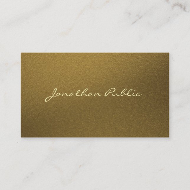 Tarjeta De Visita Moderno y de lujo Gold Elegant Profesional Creativ (Anverso)