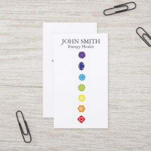 Tarjeta De Visita Moderno y elegante 7 Chakras Kundalini Arcoiris sa