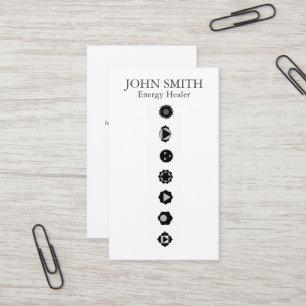 Tarjeta De Visita Moderno y elegante 7 Chakras Kundalini Arcoiris sa