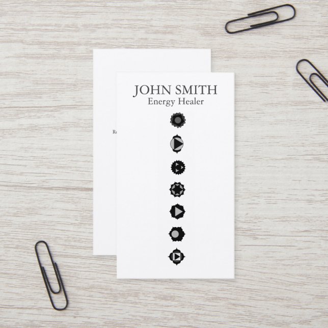 Tarjeta De Visita Moderno y elegante 7 Chakras Kundalini Arcoiris sa (Anverso/Reverso In Situ)