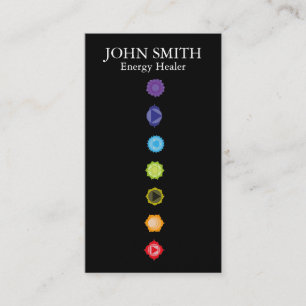 Tarjeta De Visita Moderno y elegante 7 Chakras Kundalini Arcoiris sa