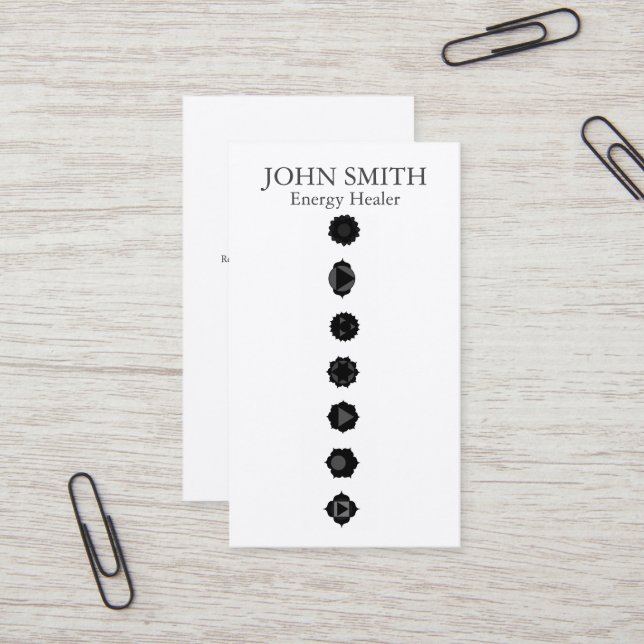 Tarjeta De Visita Moderno y elegante 7 Chakras Kundalini Arcoiris sa (Anverso/Reverso In Situ)