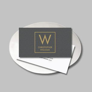 Tarjeta De Visita Moderno y elegante abogado del Monograma gris de t