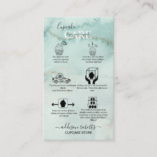 Tarjeta De Visita Moderno y elegante acuarela Green Cupakes Care Bus