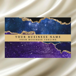 Tarjeta De Visita Moderno y elegante Agate de Oro Negro
