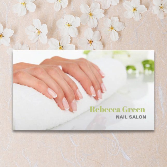 Tarjeta De Visita Moderno y elegante artista de uñas manicurista (Modern Elegant Manicurist Nail Artist Nail Salon Business Card)