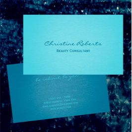 Tarjeta De Visita Moderno y elegante Asesor de Belleza Verde azulada