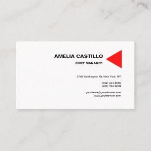 Tarjeta De Visita Moderno y elegante blanco rojo contemporáneo