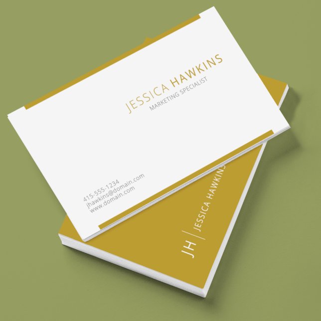 Tarjeta De Visita Moderno y elegante Block Gold Professional (Subido por el creador)