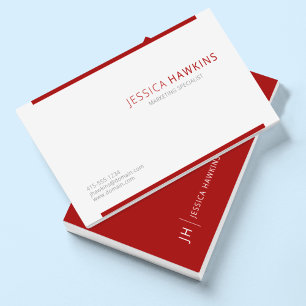Tarjeta De Visita Moderno y elegante bloque Crimson Red Professional