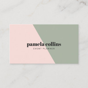 Tarjeta De Visita Moderno y elegante bloque de color minimalista ros