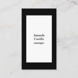 Tarjeta De Visita Moderno y elegante Bordes Negros Fondo Blanco