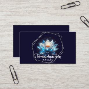 Tarjeta De Visita Moderno y elegante Círculo Dorado Lotus