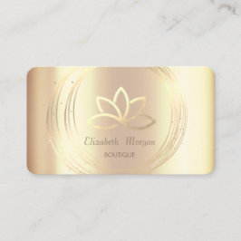 Tarjeta De Visita Moderno y elegante Círculos Gold Lotus