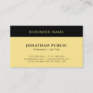 Tarjeta De Visita Moderno y elegante cliente negro y oro