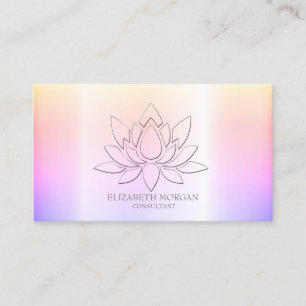 Tarjeta De Visita Moderno y elegante color Plata Plata Lotus Ombre