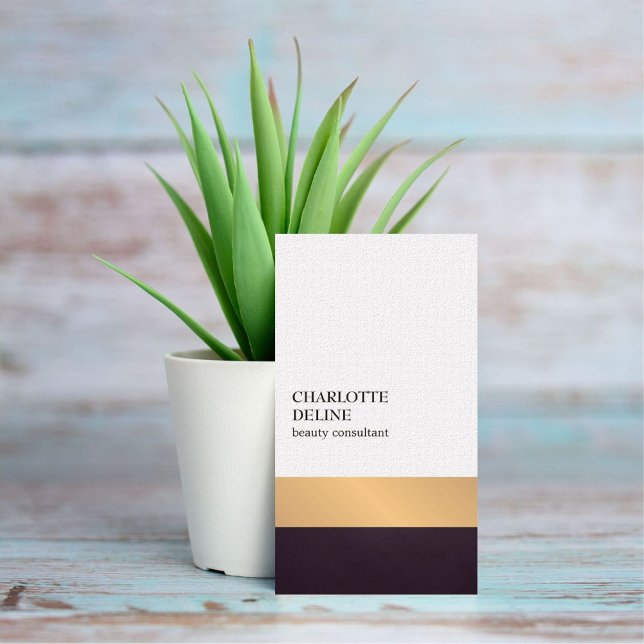 Tarjeta De Visita Moderno y elegante Consultor de Belleza de Stripes (Subido por el creador)