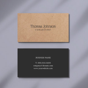 Tarjeta De Visita Moderno y elegante consultor de Kraft Dark Gray