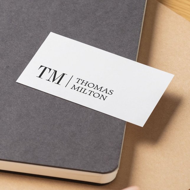 Tarjeta De Visita Moderno y elegante Consultor en Monograma BlackWhi (Subido por el creador)