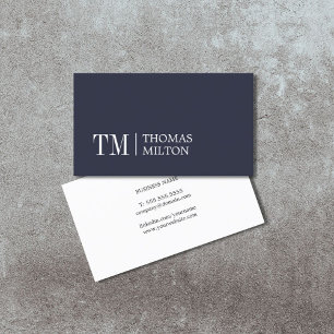 Tarjeta De Visita Moderno y elegante Consultor en Monograma Blanco N