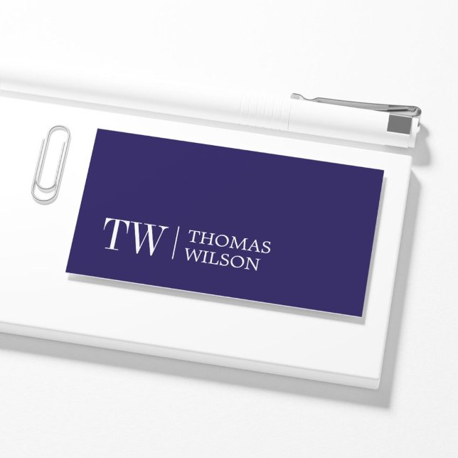 Tarjeta De Visita Moderno y elegante Consultor en Monograma Blanco N (Subido por el creador)