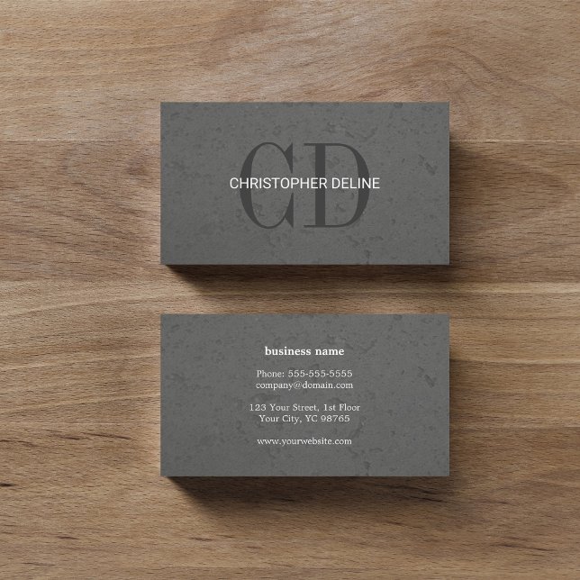 Tarjeta De Visita Moderno y elegante consultor en monograma de piedr (Subido por el creador)