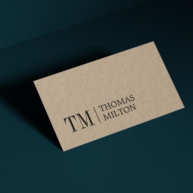 Tarjeta De Visita Moderno y elegante consultor en monograma Kraft Bo (Subido por el creador)