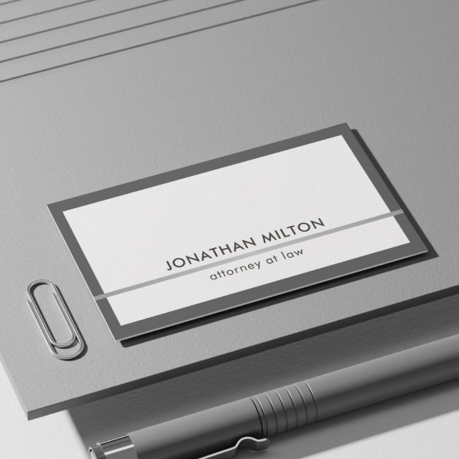 Tarjeta De Visita Moderno y elegante consultor Gris Faux Silver (Subido por el creador)